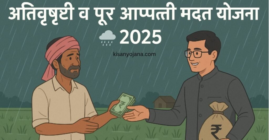 अतिवृष्टी व पूर आपत्ती मदत योजना 2025 के तहत महाराष्ट्र के किसानों को राहत राशि मिलती हुई
