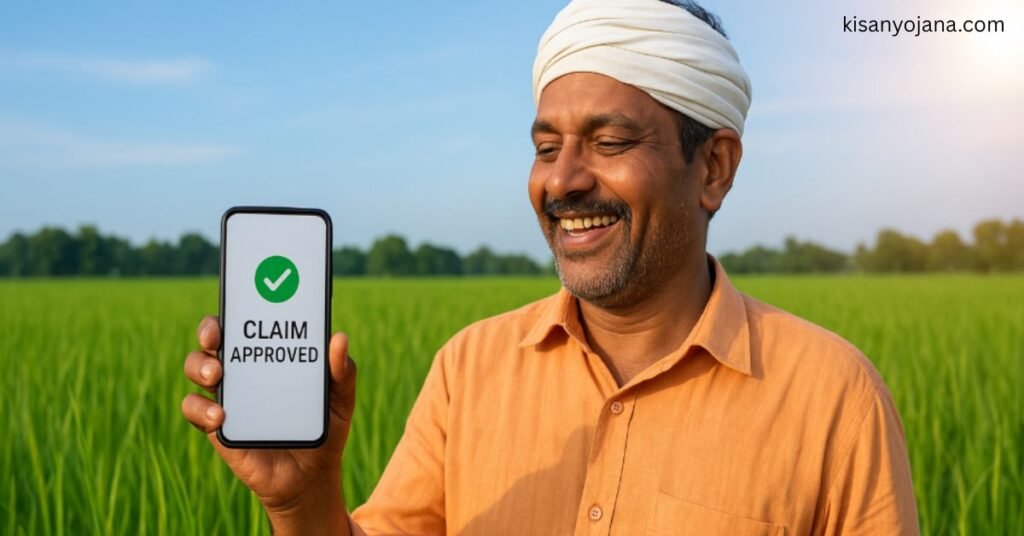 राष्ट्रीय कृषि बीमा योजना 2025 के तहत खेत में फसल बीमा का लाभ लेता हुआ किसान