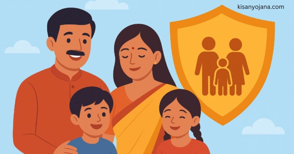 प्रधानमंत्री जीवन ज्योति बीमा योजना 2025 में बीमा सुरक्षा पाते हुए भारतीय परिवार